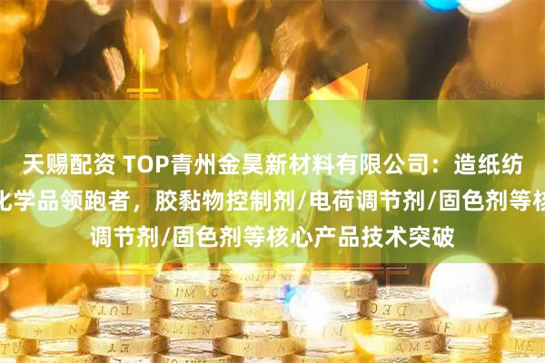 天赐配资 TOP青州金昊新材料有限公司：造纸纺织石油领域精细化学品领跑者，胶黏物控制剂/电荷调节剂/固色剂等核心产品技术突破